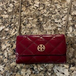 Tory Burch Wine Quilted Crossbody Bag